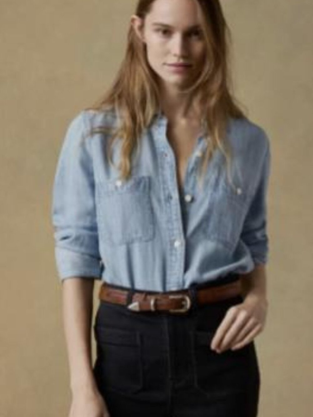 Faherty Tried & True Chambray Classic Shirt - Mid Wash